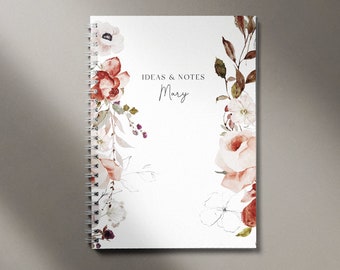 Notebook personalized DIN A5 / A4 content pages selectable squared, lined, dotted or blank