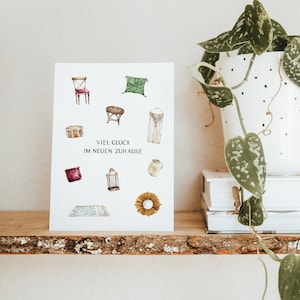 Postkarte - Umzug - Einzug - Hausbau - Geschenk für Hausbesitzer - neue Wohnung - Einzugsgeschenk