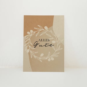 Alles Gute - Postkarte - Geburtstagsglückwünsche - Modern Boho - Auf Wunsch mit Kraftpapier-Kuvert
