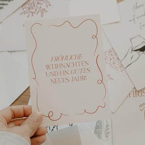 Postkarten Mix Weihnachten - 25 schlichte Karten DIN A6 - Weihnachtsgrüße modern, Vintage & minimalistisch - Hochwertiges Naturpapier