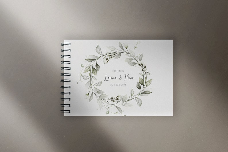 Gästebuch Hochzeit personalisiert Blanko Format DIN A5 oder DIN A4 quer Bild 4