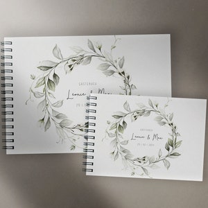 Gästebuch Hochzeit personalisiert Blanko Format DIN A5 oder DIN A4 quer Bild 2