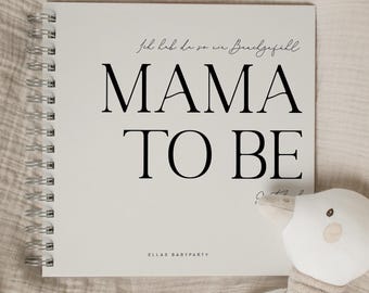 Babyshower Erinnerungsbuch 21x21 cm – Personalisiertes Babyparty Gästebuch mit 54 Seiten – Geschenk zur Babyparty - Mommy to be