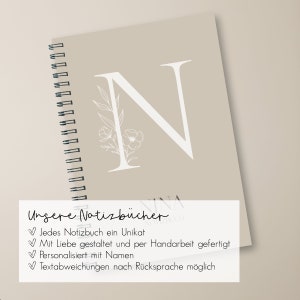 Personalisiertes Notizbuch A4 oder A5 Flower Lineart Bild 5