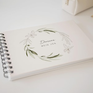 Freundebuch JGA personalisiert | Ringbuch Hardcover | Seitenzahl auf Gäste abgestimmt | Erinnerungsbuch Junggesellinnenabschied | beige