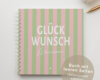 Personalisiertes Gästebuch Geburtstag – Blankobuch Hardcover, Leere Seiten, Jubiläum, Firmenfeier, Abschied, Abschlussfeier, Erinnerungsbuch