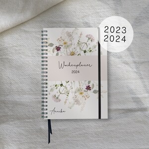 Weekly planner 2024 personalized - selectable for the year 2023, 2024 or in a set