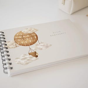 Babyshower Gästebuch | Babyparty Buch personalisiert | Hardcover Ringbuch | Individuelle Seitenzahl | zum Ausfüllen oder Blanko | Ratespiel