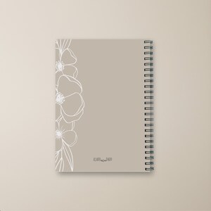 Personalisiertes Notizbuch A4 oder A5 Flower Lineart Bild 8