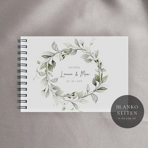 Gästebuch Hochzeit personalisiert Blanko Format DIN A5 oder DIN A4 quer