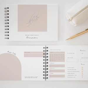 Babyparty Freundebuch | Hardcover Ringbuch | Individuelle Seitenzahl | zum Ausfüllen oder Blanko | Babyshower | Ratespiel | Mommy to be