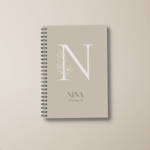 Personalisiertes Notizbuch A4 oder A5 Flower Lineart Bild 7