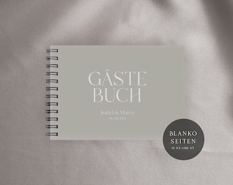 Gästebuch Hochzeit personalisiert Blanko Format DIN A5 oder DIN A4 quer