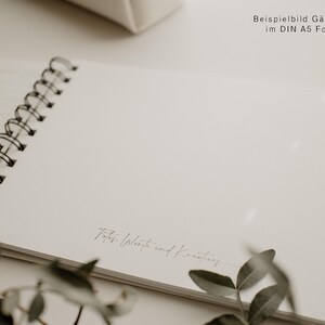 Gästebuch, Hochzeit, Personalisiert, personalisierbar mit Namen, Ringbuch, Fotoalbum, zum Ausfüllen oder Blanko, Hardcover Einband, Modernes Design, Greenery, Grüne Zweige, Eukalyptus, Inhaltsseiten mit Fragen, Erinnerungsbuch