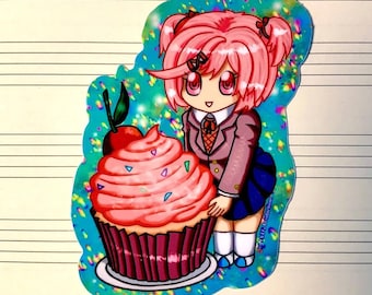 3 pulgadas DDLC Doki Doki Literature Club Vinilo Pegatina Natsuki, impermeable