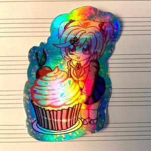 3 inch DDLC Doki Doki Literature Club Holo Vinyl Natsuki, Waterproof