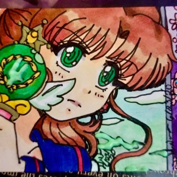 Hand Drawn Sailormoon ACEO Makoto Kino