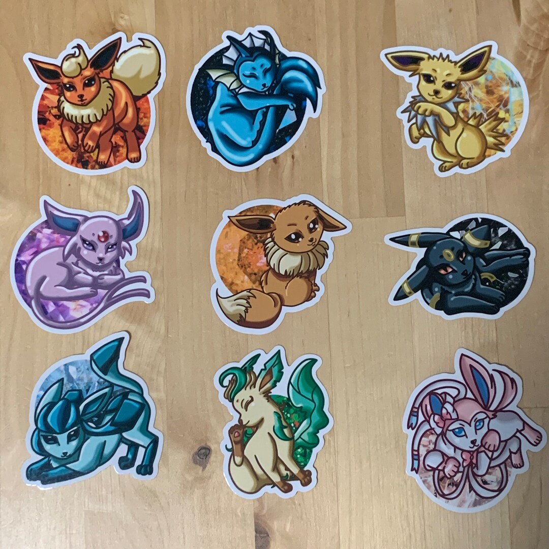 Eeveelution Waterproof Vinyl Stickers (regular) - Etsy