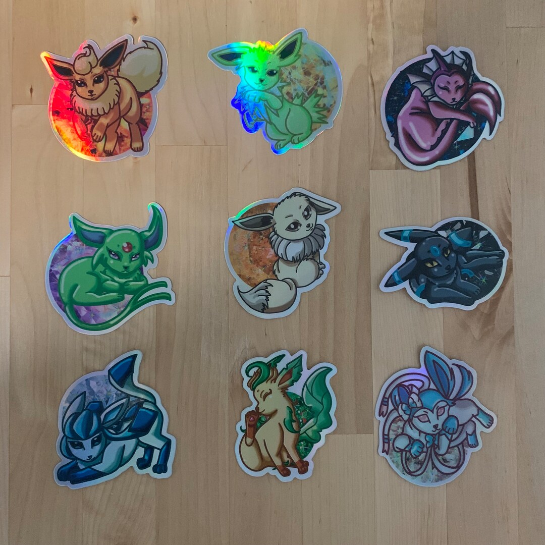 Eeveelutions Waterproof Vinyl Stickers - Holographic - Etsy