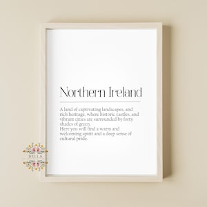 Northern Ireland Wall Art Print, Definition Print, Northern Ireland Home Decor, New Home Gift, Northern Ireland Gift, Family Birthday Gift