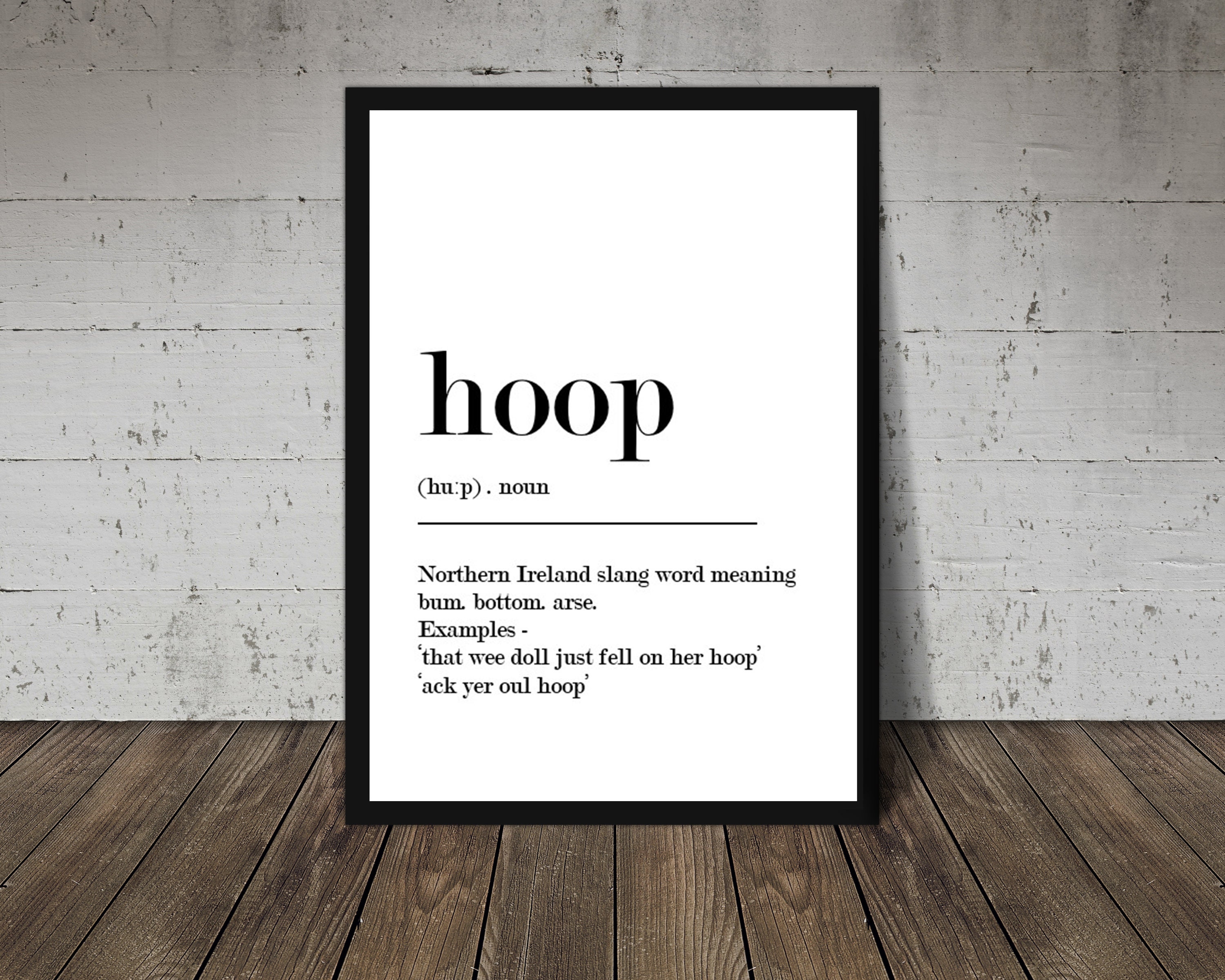 Hoop definition print. Typography dictionary print Funny Etsy
