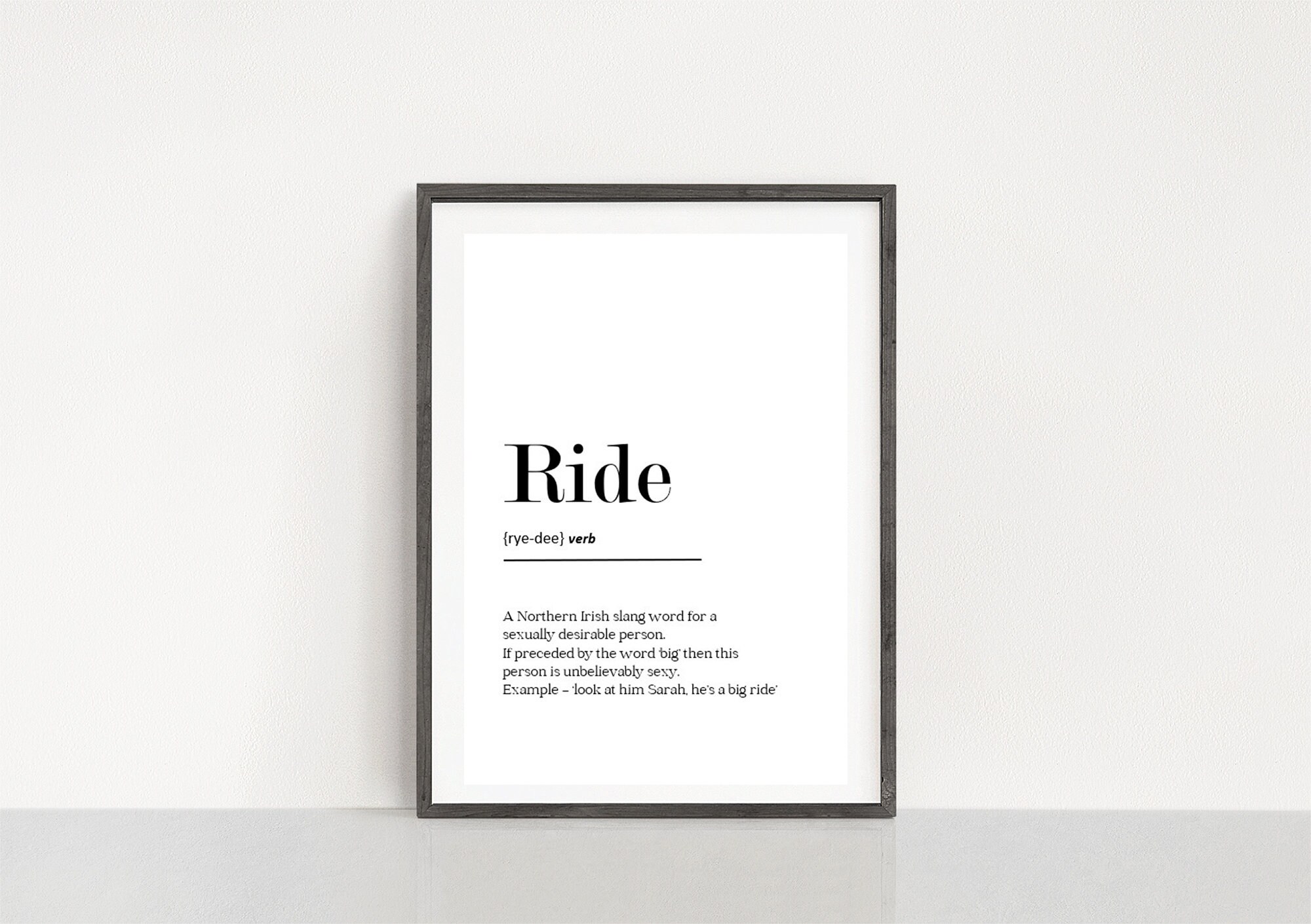 Ride definition print Northern Ireland funny definition Etsy