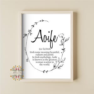 Aoife, Irish Print, Irish Name Print, Baby Shower Gift, New Baby ...
