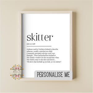 Irish Gift, Wall Print For Your Home, Personalised, Skitter,Funny Expression Custom Wall Art, Irish Home Decor,Nursery Decor, Irish Wall Art