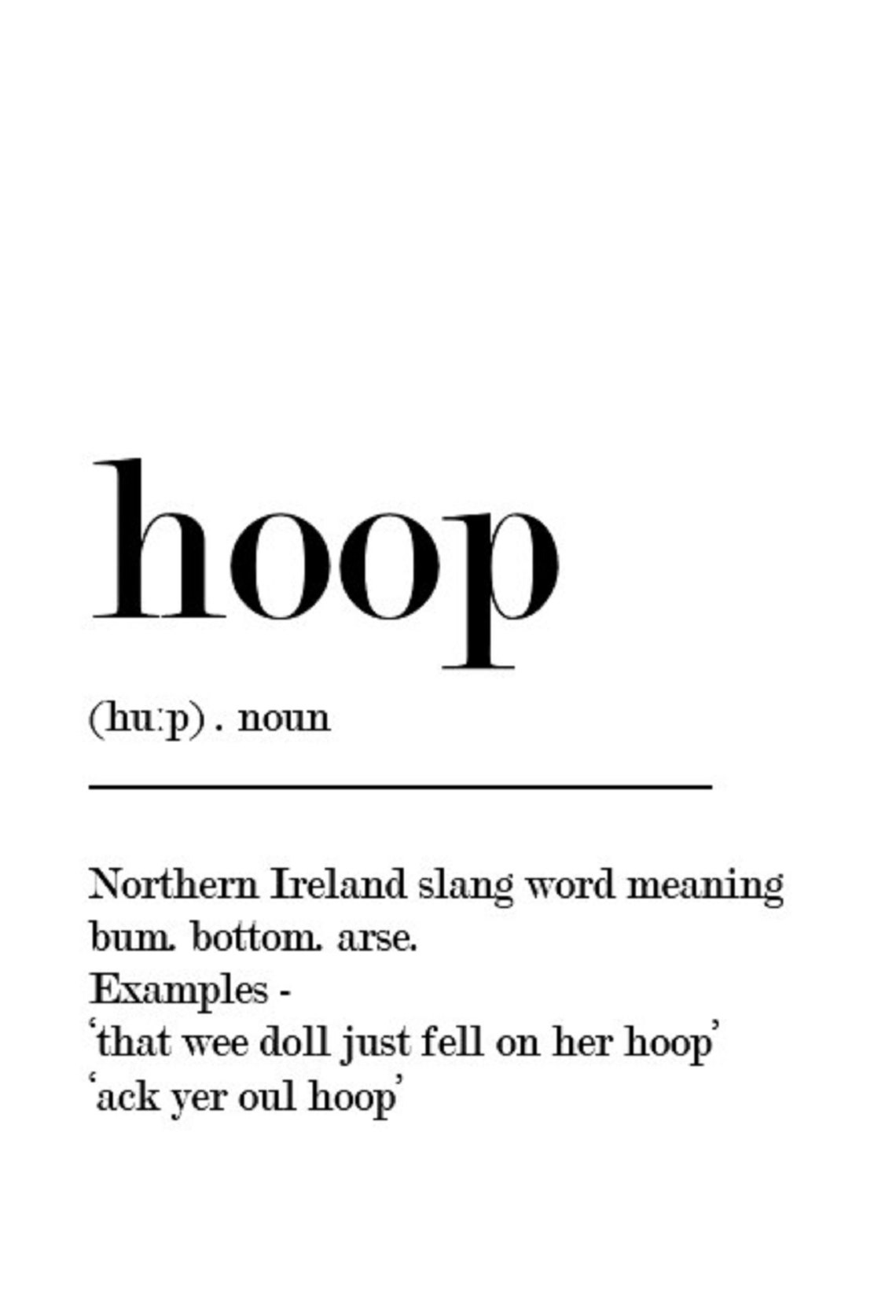 Hoop definition print. Typography dictionary print Funny Etsy