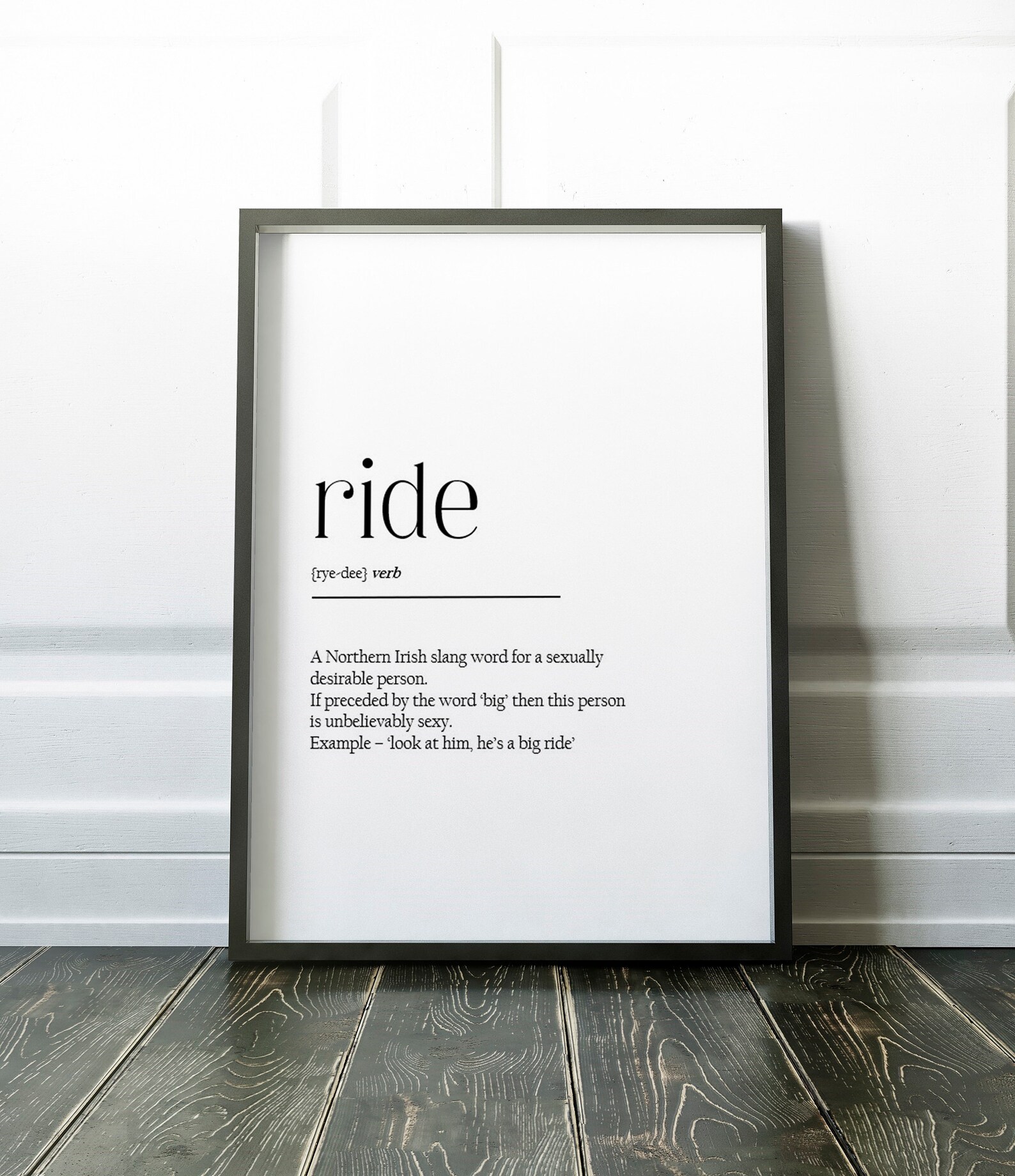 Ride Definition Print Northern Ireland Funny Definition Etsy UK
