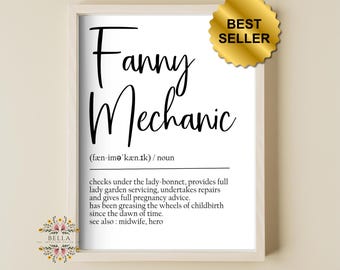 Midwife Gift, Funny Print , Midwifery Gift, Fanny Mechanic, Definition Print, Thank You Gift, Student Midwife, Graduation Gift, Giftable