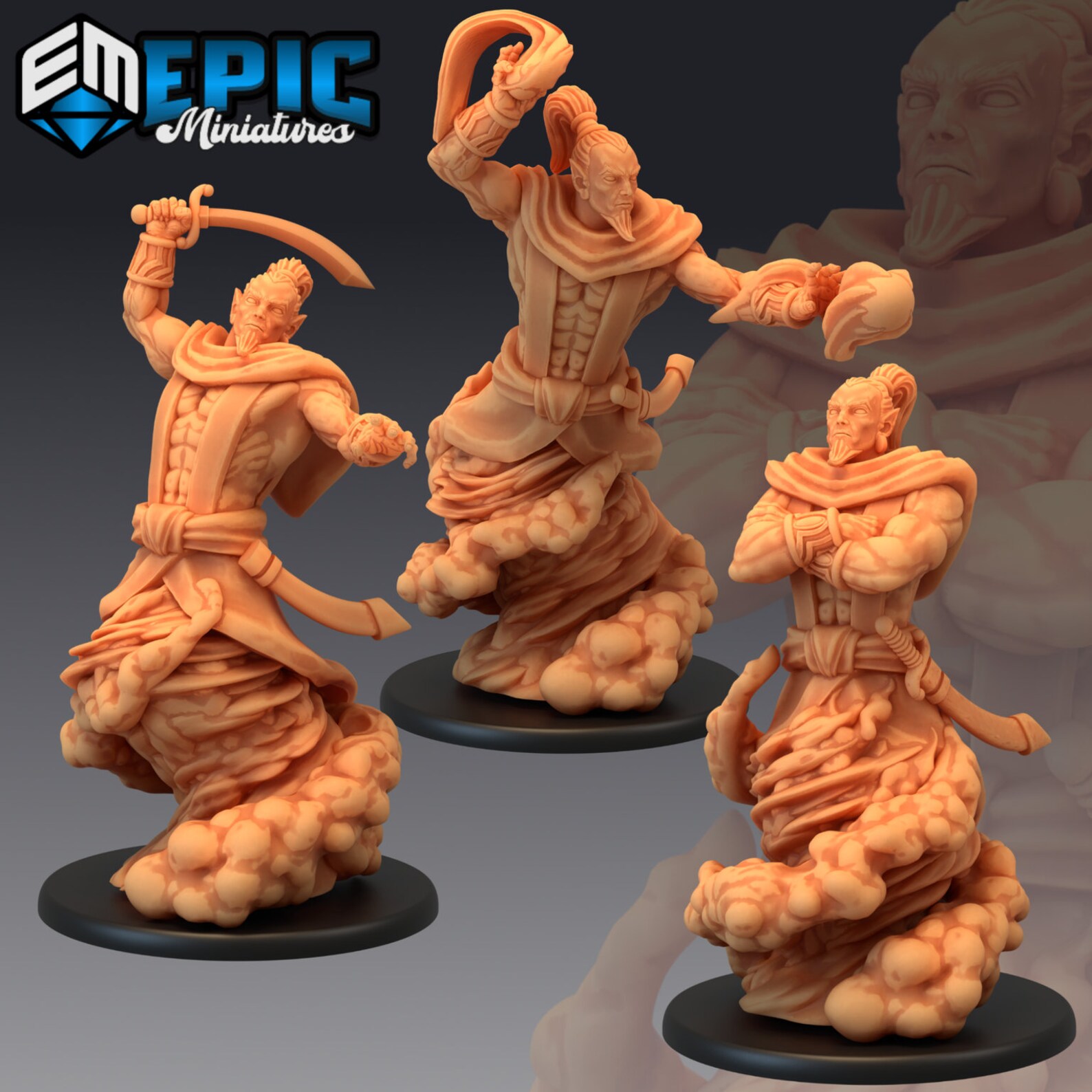 Epic Miniatures Djinni Large Mythical Desert DnD Mini Etsy