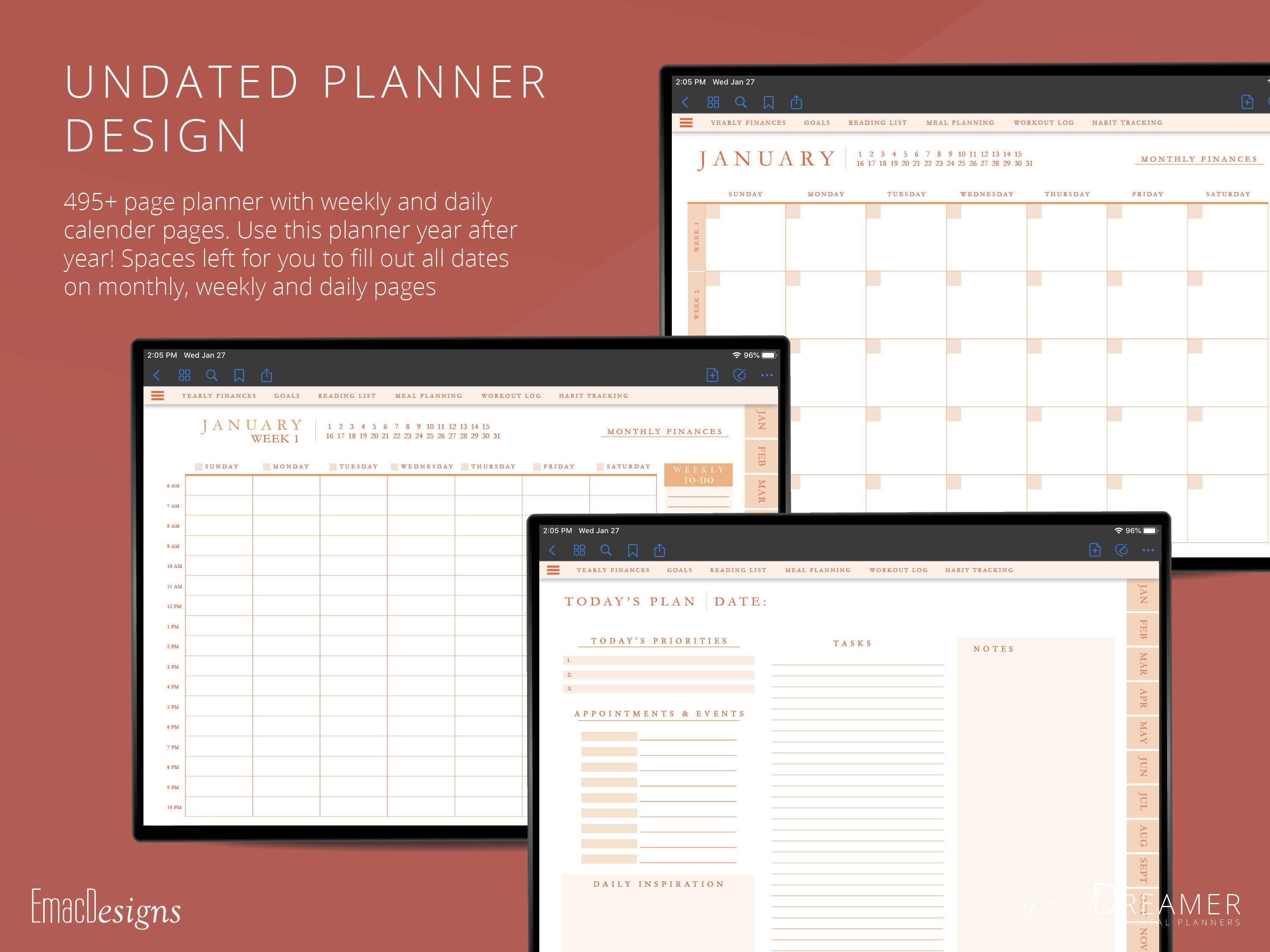Ultimate Undated Digital Planner | Life Organizer | Student Planner - Etsy