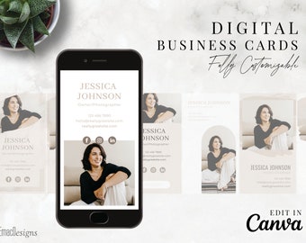 Business Card Template Canva, Digital Business Cards
