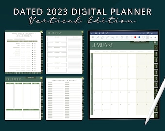 2023 Vertical Digital Planner: Dated Planner  |  Notability Planner  |  GoodNotes Planner