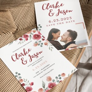 Rose Garden Summer Wedding Invite Set DIY Wedding Invite Templates image 4