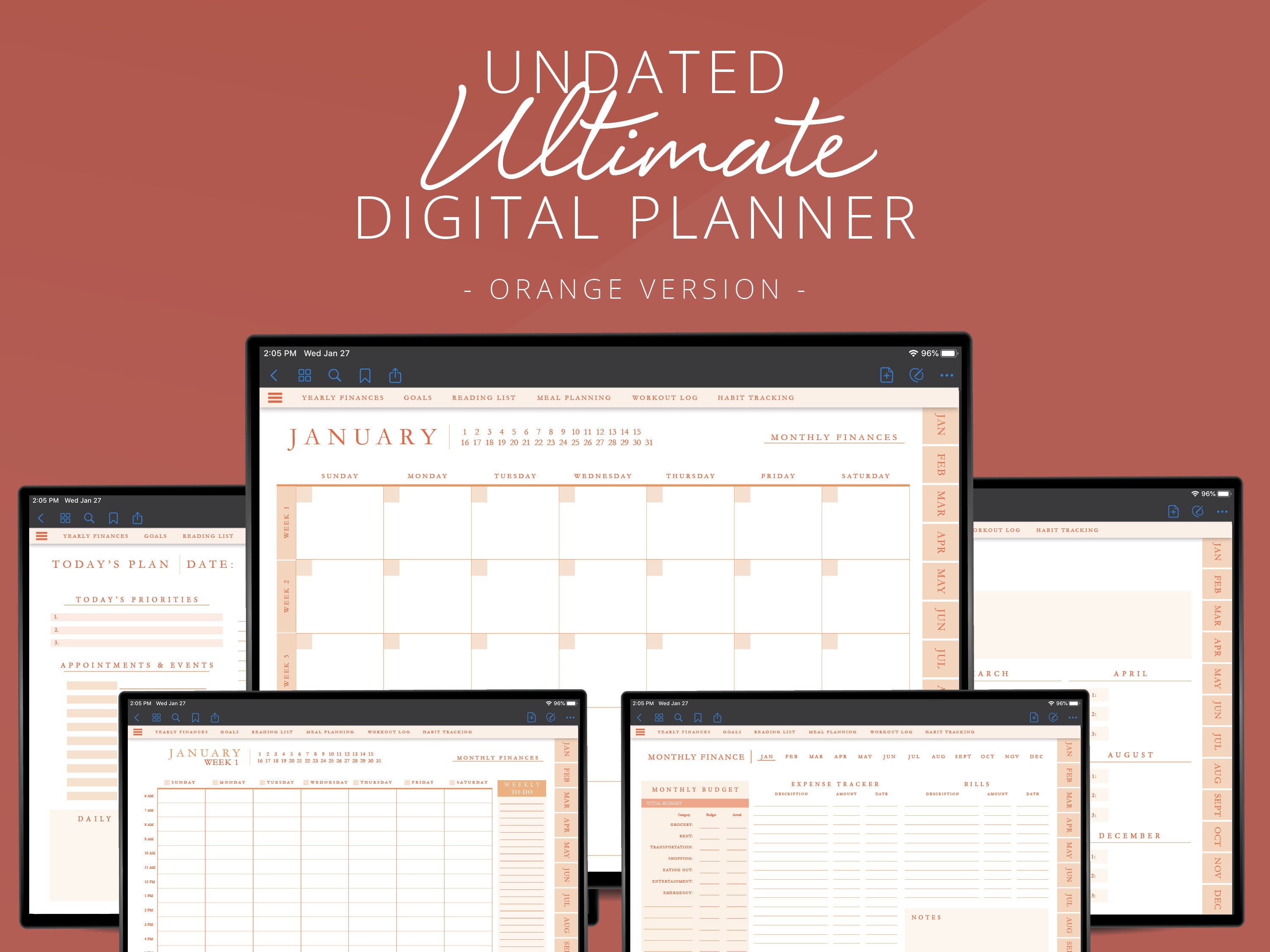 Ultimate Undated Digital Planner Life Organizer Student Planner Etsy