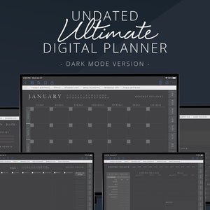 Ultimate Digital Planner, wersja Dark Mode | life planner, Undated Digital journal, Ipad Planner, Goodnotes planner, notability planner