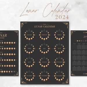 2024 Lunar Calendar, Digital Download - full 2024 Calendar