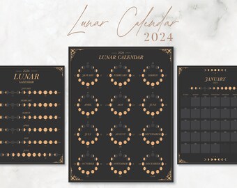 2024 Lunar Calendar, Digital Download - full 2024 Calendar