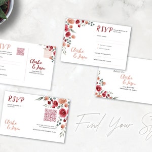 Rose Garden Summer Wedding Invite Set DIY Wedding Invite Templates image 3