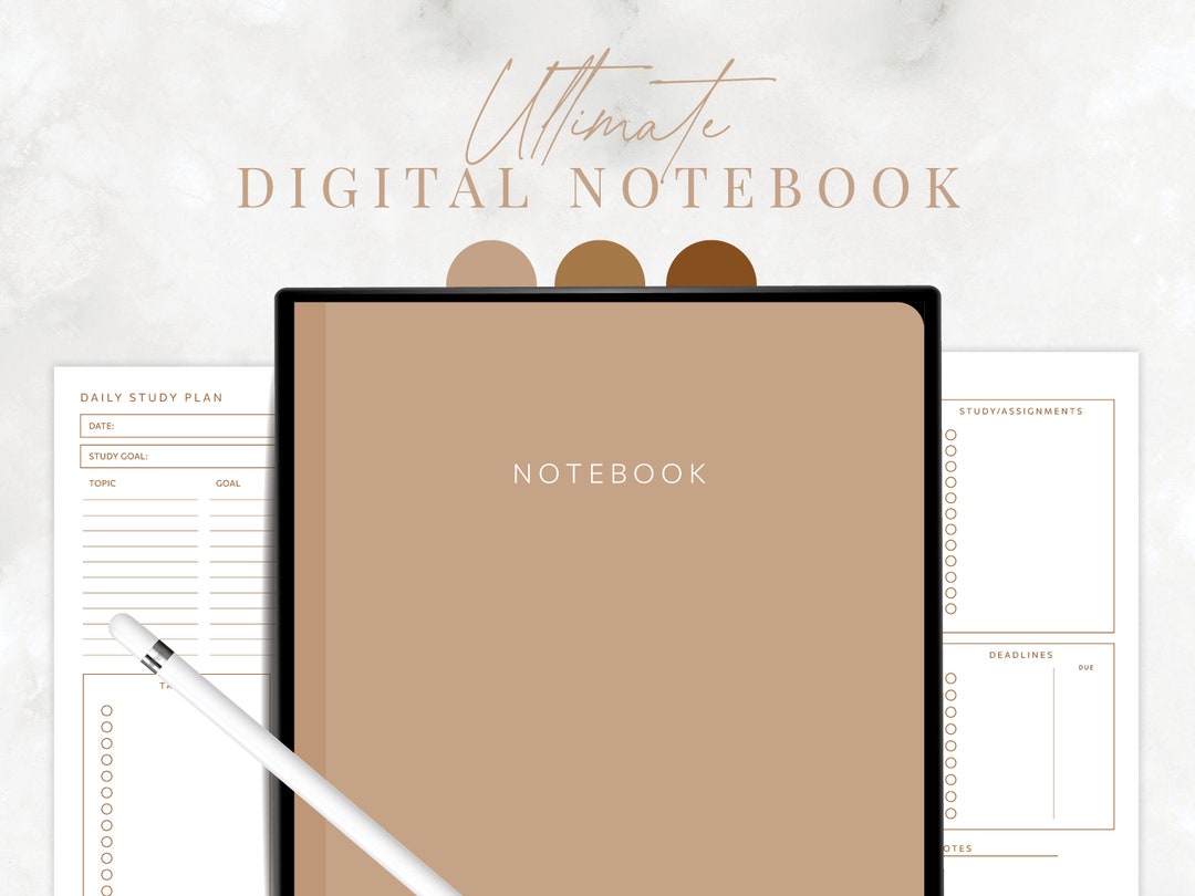 Neutral Digital Notebook Ultimate Study Guide Etsy