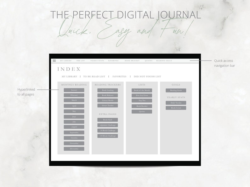 GoodNotes Digital Library Reading Book Journal Digital Library Reading Bullet Journal image 4