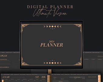 2024 All In One Ultimate Digital Planner, Monthly & Daily planner, Goodnotes Planner, Lunar Planner