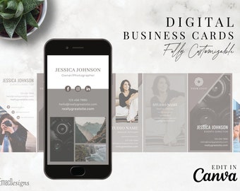 Digital Business Card Template Canva  |  Simple Photo design