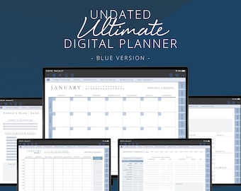 All in One Undated Digital Planner, Undated Digital journal, Ipad Planner,