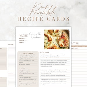Livre de recettes imprimable, pages de recettes 8,5 x 11