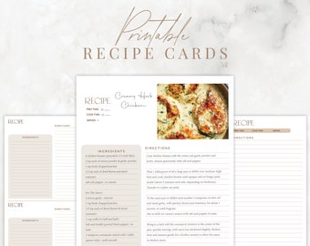 Printable Recipe Book, 8.5x11 Recipe pages