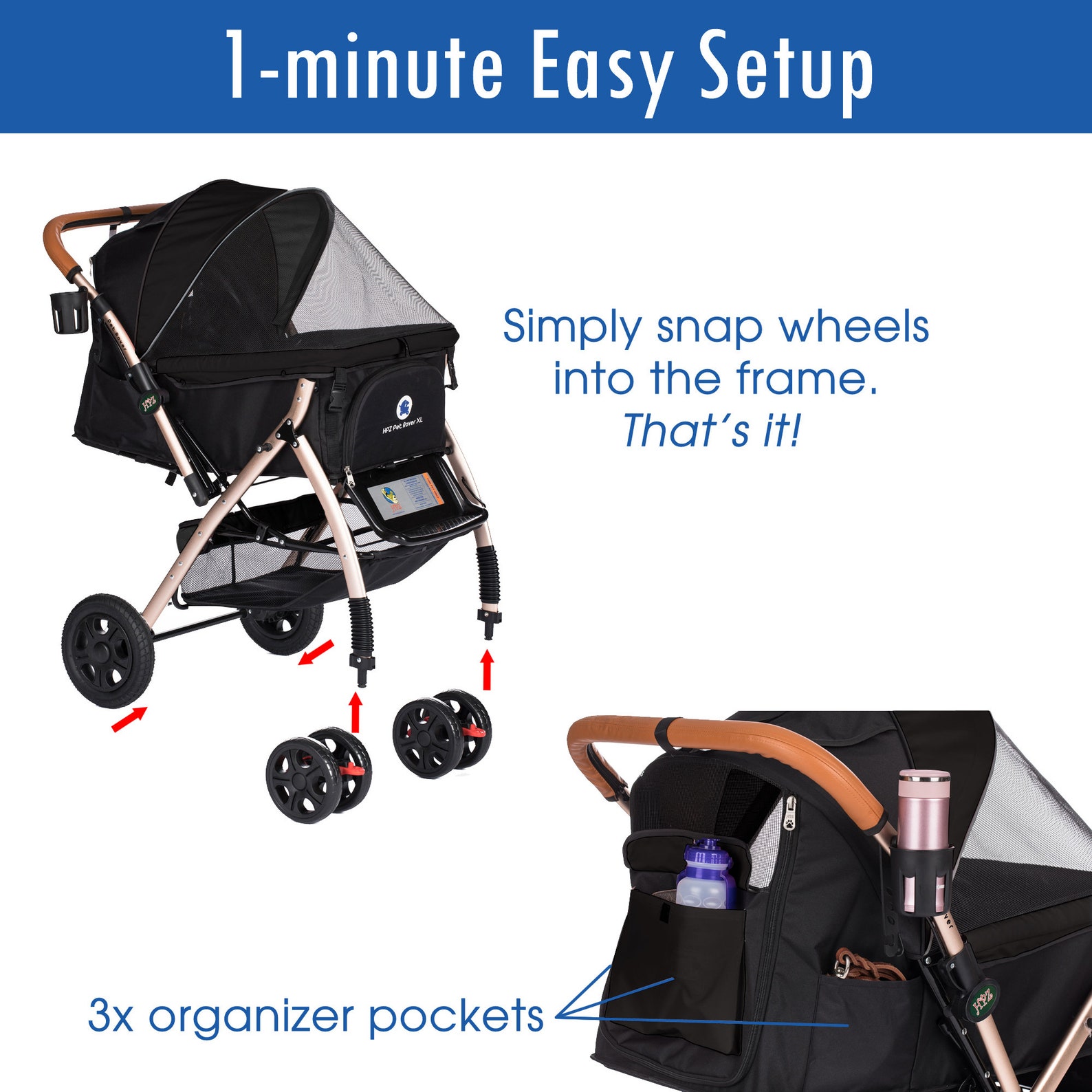 HPZ™ Pet Rover XL Extralong Premium Stroller for Etsy