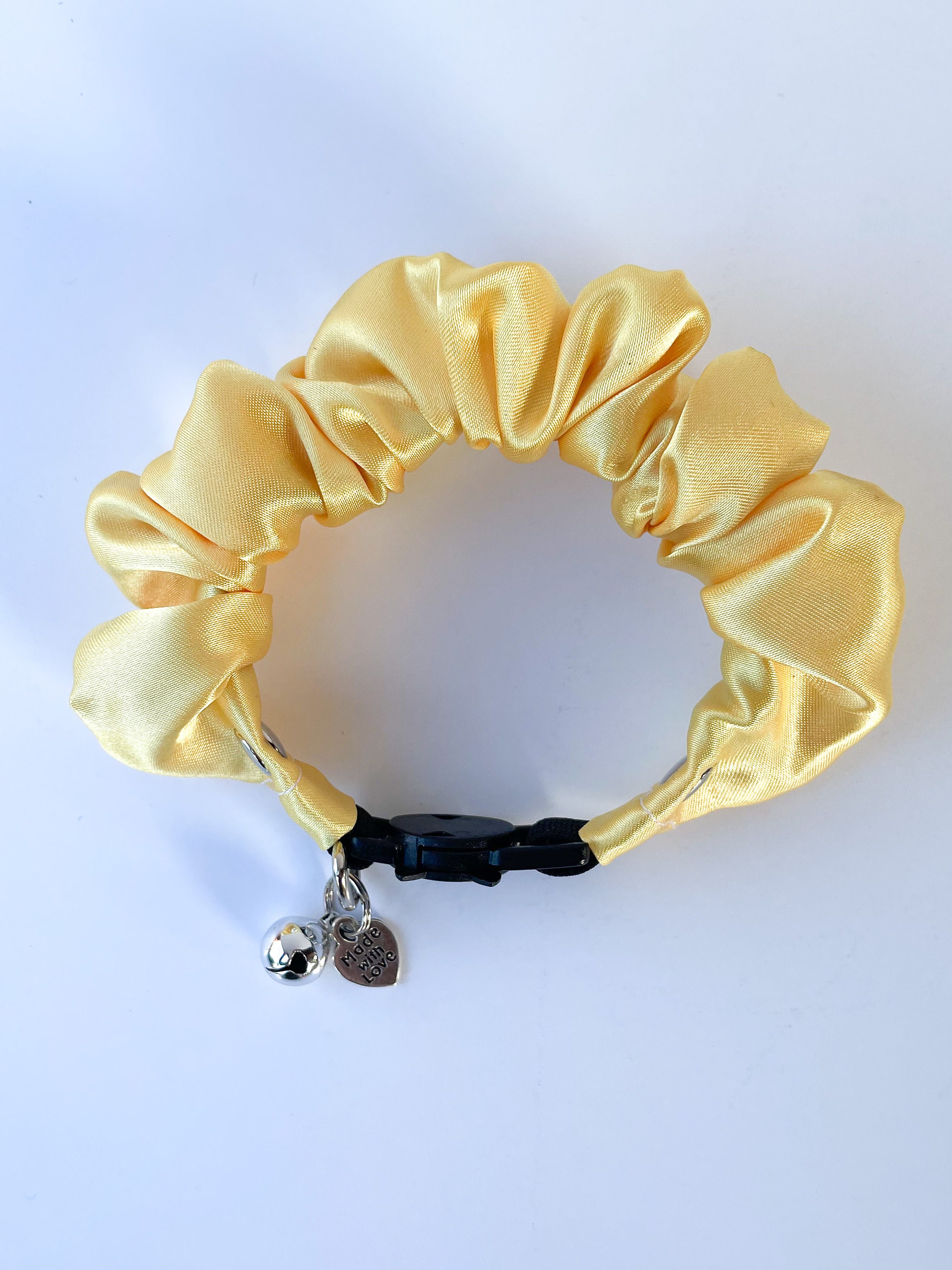 Sunshine Yellow Scrunchie Cat Collar with Breakaway Buckle and Etsy